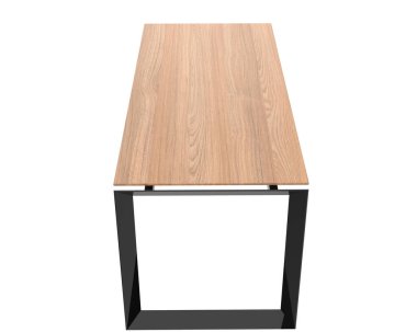 Modern masa maskesinin arka planında maske var. 3d görüntüleme - illüstrasyon