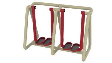 Gri arka planda izole edilmiş spor malzemeleri. 3d görüntüleme - illüstrasyon