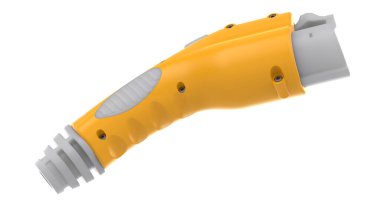 Elektrik şarj cihazı arka planda izole edildi. 3d görüntüleme - illüstrasyon 