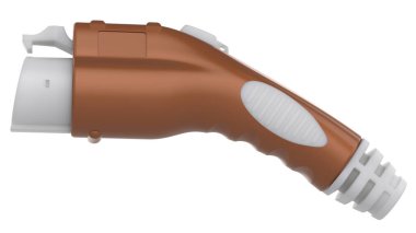 Elektrik şarj cihazı arka planda izole edildi. 3d görüntüleme - illüstrasyon 