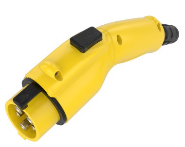 Elektrik şarj cihazı arka planda izole edildi. 3d görüntüleme - illüstrasyon 