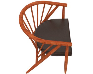 Beyaz arkaplanda izole edilmiş sandalye