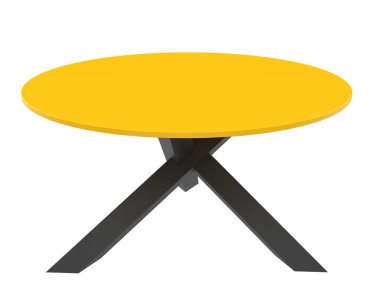 Metal plakalı modern metal bir masa..