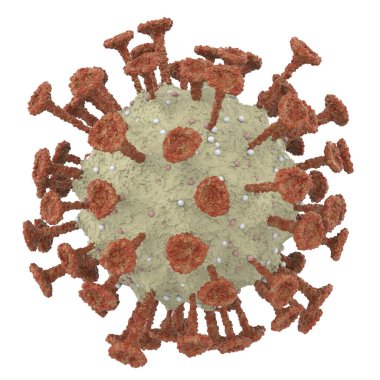 Coronavirus close-up scene isolated on background. Ideal for large publications or printing. 3d rendering - illustration
