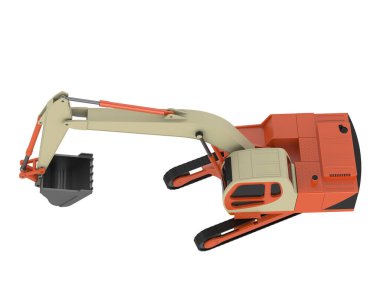 Kazıcı arka planda izole edildi. 3d görüntüleme - illüstrasyon