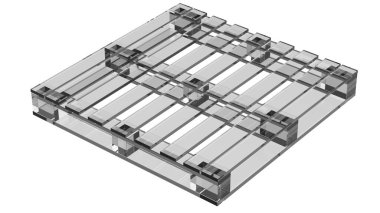 Avro paleti gri arka planda izole edilmiş. 3d görüntüleme - illüstrasyon