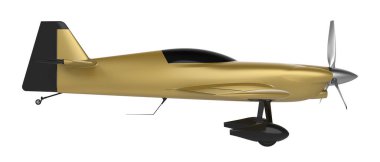 Beyaz zemin üzerinde izole edilmiş 3D Xtreme Air Sbach 342. İki koltuklu akrobatik ve tek kanatlı uçaklar 