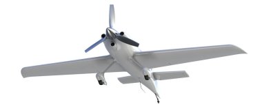 XtremeAir Sbach 342 'nin beyaz arka planda izole edilmiş üç boyutlu görüntüsü. İki koltuklu akrobatik ve tek kanatlı uçaklar 