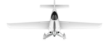 XtremeAir Sbach 342 'nin beyaz arka planda izole edilmiş üç boyutlu görüntüsü. İki koltuklu akrobatik ve tek kanatlı uçaklar 