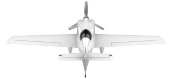XtremeAir Sbach 342 'nin beyaz arka planda izole edilmiş üç boyutlu görüntüsü. İki koltuklu akrobatik ve tek kanatlı uçaklar 