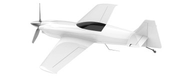 XtremeAir Sbach 342 'nin beyaz arka planda izole edilmiş üç boyutlu görüntüsü. İki koltuklu akrobatik ve tek kanatlı uçaklar 