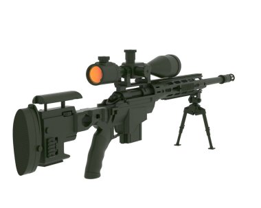 Beyaz tüfekli keskin nişancı tüfeği..