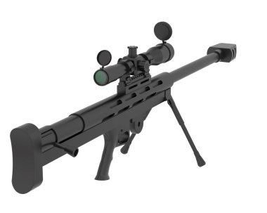 Beyaz tüfekli keskin nişancı tüfeği..