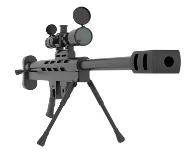 Beyaz tüfekli keskin nişancı tüfeği..