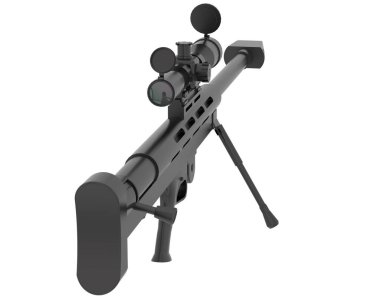 Beyaz tüfekli keskin nişancı tüfeği..