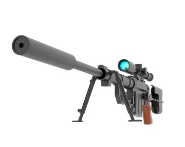 Beyaz tüfekli keskin nişancı tüfeği..