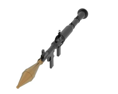 Beyaz arkaplanda roket fırlatıcı