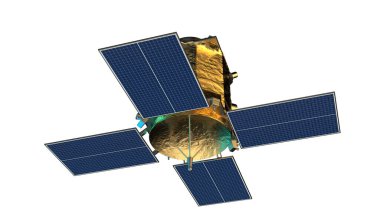 Beyaz arkaplanda uydu