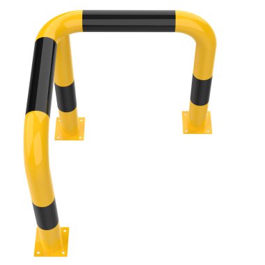 Otopark bekçisi beyaz arka planda izole edilmiş. 3d görüntüleme - illüstrasyon