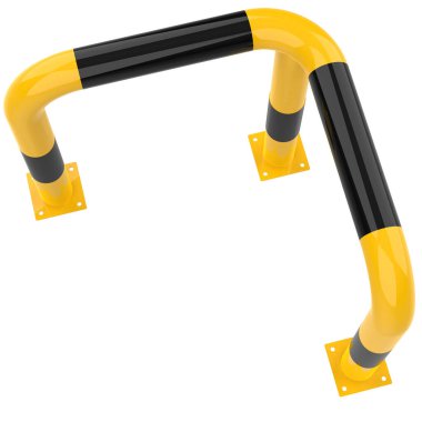 Otopark bekçisi beyaz arka planda izole edilmiş. 3d görüntüleme - illüstrasyon