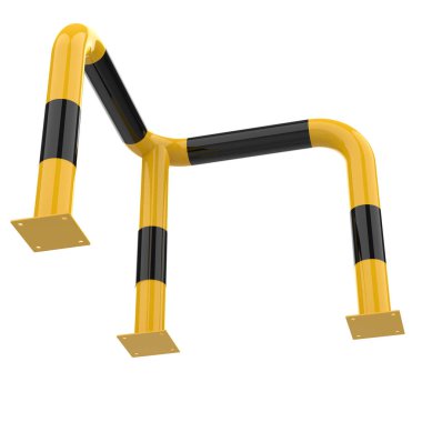 Otopark bekçisi beyaz arka planda izole edilmiş. 3d görüntüleme - illüstrasyon