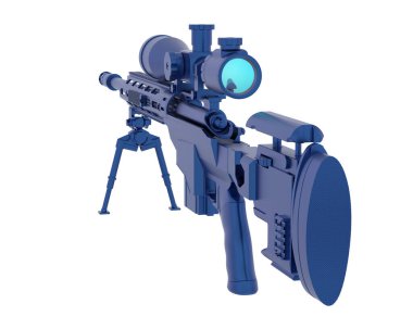 Beyaz arka planda modern keskin nişancı silahı