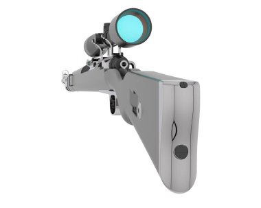 Beyaz arka planda modern keskin nişancı silahı