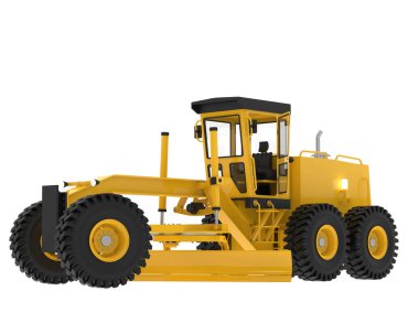 Snow plow on white background