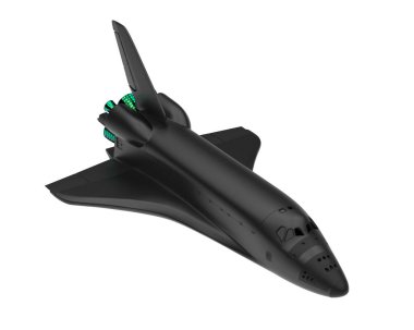 Siyah roket beyaz arkaplanda izole edildi