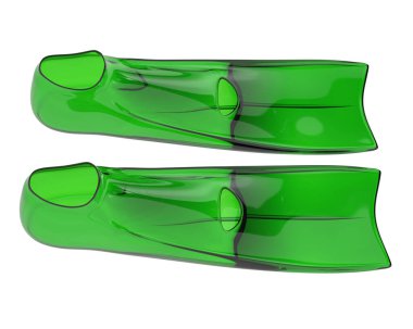 Yüzme yüzgeçleri arka planda izole. 3d görüntüleme - illüstrasyon