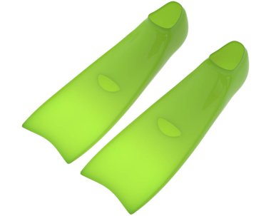 Yüzme yüzgeçleri arka planda izole. 3d görüntüleme - illüstrasyon