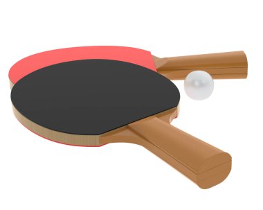 Tenis raketleri ve beyaz toplar. 