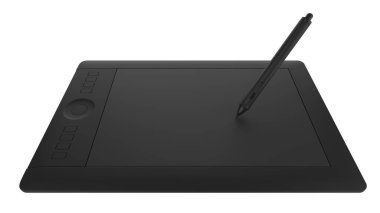 Ressamlar ve tasarımcılar için kalemi olan grafiksel tablet, arka planda izole. 3d görüntüleme - illüstrasyon