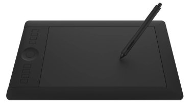 Ressamlar ve tasarımcılar için kalemi olan grafiksel tablet, arka planda izole. 3d görüntüleme - illüstrasyon