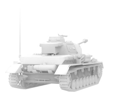 Tank arka planda izole edildi. 3d oluşturma