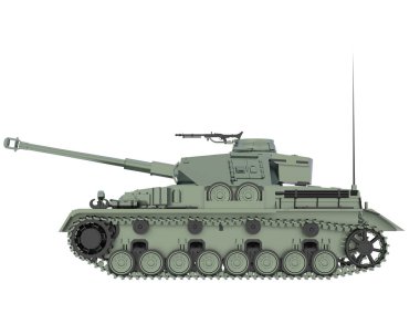 Tank arka planda izole edildi. 3d oluşturma