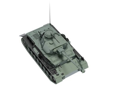 Tank arka planda izole edildi. 3d oluşturma