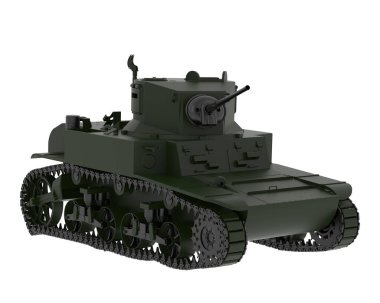 Tank arka planda izole edildi. 3d oluşturma