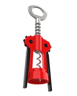 Beyaz arka planda tirbuşon. 3d görüntüleme - illüstrasyon