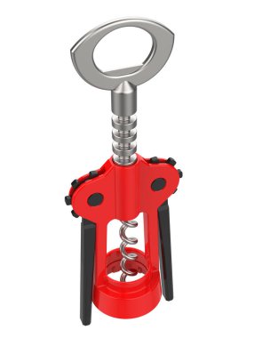 Beyaz arka planda tirbuşon. 3d görüntüleme - illüstrasyon