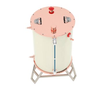 Elektrikli kombi, Şofben beyaz arka plan üzerinde izole. 3D çizim