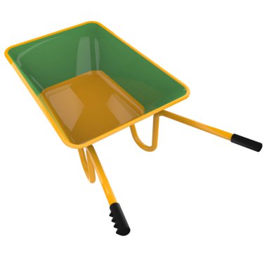 El arabası arka planda izole edilmiş. 3d oluşturma