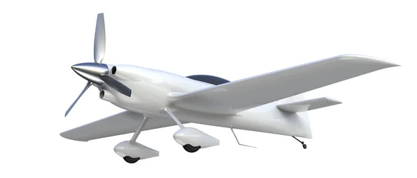 Xtreme Air Sbach 342在白色背景下分离的3D图像 双座特技飞行和旅游单翼飞机 — 图库照片