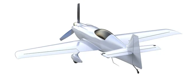 Xtremeair Sbach 342在白色背景下分离的3D图解 双座特技飞行和旅游单翼飞机 — 图库照片
