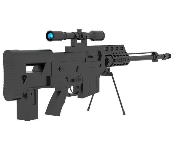 Moderní Sniper Pistole Bílém Pozadí — Stock fotografie
