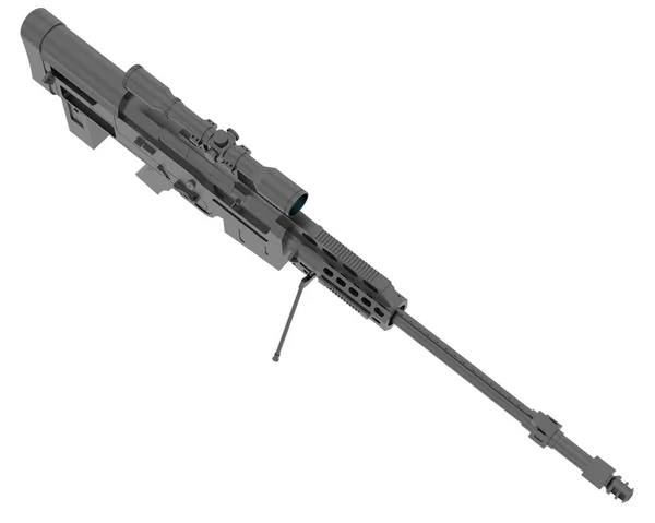 Moderno Fucile Cecchino Sfondo Bianco — Foto Stock