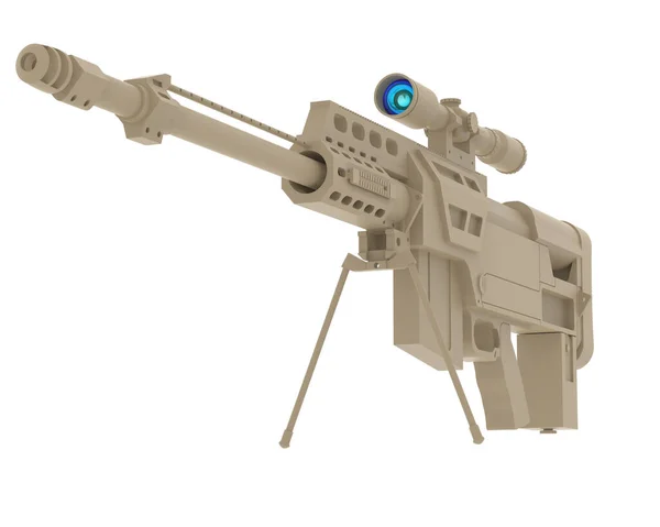 Moderno Sniper Arma Fundo Branco — Fotografia de Stock