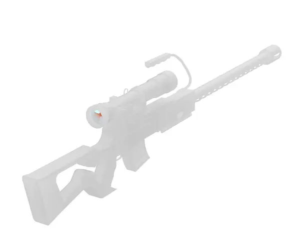 Fusil Sniper Moderne Sur Fond Blanc — Photo