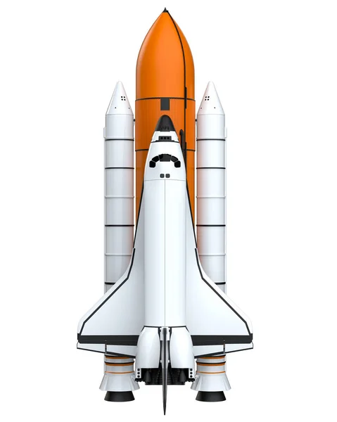 Nave Espacial Foguete Fundo Branco — Fotografia de Stock