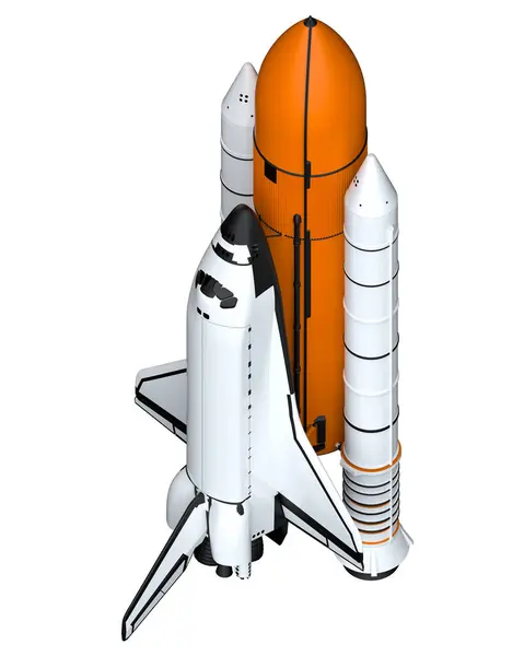 Nave Espacial Rocket Sobre Fondo Blanco — Foto de Stock
